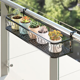 京维美居花架阳台栏杆绿萝多肉花架置物架铁艺悬挂收纳摆放护栏窗台花盆架 圆角设计80*20*12CM