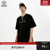 BEASTER短袖T恤男女同款国潮牌基础款纯色休闲圆领上衣易穿搭 黑色 L