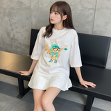 美职棒（MLB）官方 t恤女装宽松韩版短袖ins休闲短袖时尚简约半袖春夏款上衣 纽约洋基队/奶油色 M 170/92A