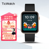 Ticwatch GTH 可测体温智能手表心率睡眠测量防水运动手表 送礼礼物 小黑金
