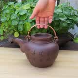处理老一厂库存茶壶早期宜兴原矿紫砂手工老提梁洋桶紫砂老茶壶 大肚子提梁 1400ml