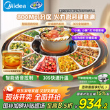美的（Midea）【政府补贴】暖菜板+火锅 饭菜保温板热菜板 2000w电陶炉火锅家用旋转餐桌转盘电动旋转HBT80YL1
