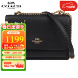 蔻驰（COACH）女包风琴包klare单肩斜挎链条包翻盖小方包生日520礼物送女友老婆 黑色 91174【在途】15-30天