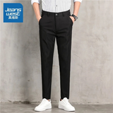真维斯（Jeanswest）西裤男秋冬季新款黑色直筒垂感舒适针织西装裤男士百搭休闲裤男 8088黑色【长裤】 29 码(2尺2)
