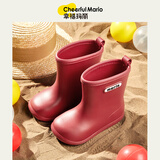 幸福玛丽（Cheerful Mario）儿童雨鞋女童卡通束口宝宝雨靴防水防滑轻便幼儿中小童水鞋胶鞋