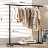 妙美晾衣架落地卧室家用折叠室内挂衣单杆式简易阳台衣服架子1米