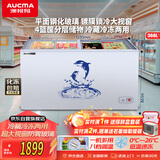澳柯玛（AUCMA）388L冰柜雪糕柜卧式展示柜商用冰箱饮料冰淇淋冷饮保鲜柜便利店 冷藏冷冻两用 SD(C)-388