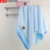 金号无捻圆点绣花 吸水柔软浴巾 洗澡巾  蓝色  130*65cm 300g