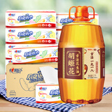 胡姬花古法老油坊的香花生油5.7L+心相印抽纸/厨房用纸 70抽*12包
