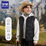 罗蒙儿童羽绒马甲女童内穿保暖轻薄背心男宝宝外穿秋冬坎肩 黑色 160