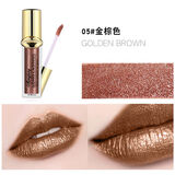 死亡芭比粉口红唇彩亮晶晶闪亮亮片唇釉玫紫色唇蜜珠光带 05金棕色
