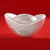 中国白银足银9999实心银元宝光面龙凤呈祥投资收藏送礼假一赔十 中国白银9999（福字款）带证书假一赔十 500克