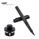 凌美(LAMY)钢笔 safari狩猎系列 磨砂黑 单只装EF0.5mm+墨水黑色50ml 套装组合