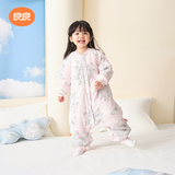 良良婴儿睡袋秋冬加厚款儿童睡袋新生儿分腿款四季通用防踢被 翩翩粉·夹棉款100g-适合15-20℃ 3XL（建议身高110-125cm）