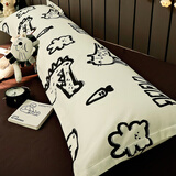 恩兴可爱双人1米8超长枕头情侣用1.5米大靠背睡觉抱枕长条靠枕芯+枕套 1.8m床长枕芯（赠简笔画纯棉长枕套）