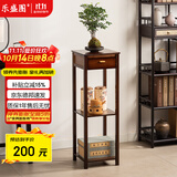 乐盛图花架客厅落地花架玄关实木绿萝花盆架新中式阳台盆景架胡桃色LD29