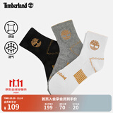 添柏岚（Timberland）官方男款袜子舒适透气3双装中筒袜|A1XEX A1XEXM05/多色 L 24-26CM (L)