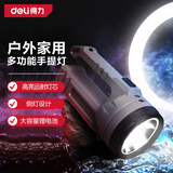 得力（deli）手电筒led强光探照灯应急手提灯远射充电大功率超亮巡逻矿灯