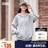 森马（Semir）梅花系列外套女宽松插肩袖刺绣2024秋季休闲连帽夹克109524108001