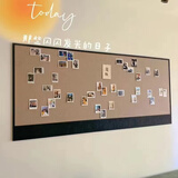 乐寐留不伤墙相框组合毛毡板墙贴自粘照片墙免打孔背景板墙面房间装饰软木板展示挂墙旅游班级幼儿园环创主题 深驼色＋黑色 120*240cm