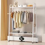 苏沐瞳踢脚线取暖器晾衣架家用烘衣架室内落地烘干挂衣架收纳置物衣帽架 【白色】宽85cm