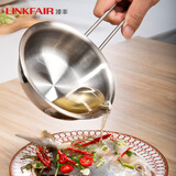 凌丰泼油小锅304不锈钢无涂层平底煎锅单人用油炸热油锅 【无盖】热油锅12cm