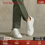 THOM WILLS小白鞋男吸汗透气休闲百搭经典白色板鞋休闲鞋真皮商务冬季男鞋 白色G014-1 8 /42码