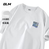 GLM华夫格短袖男夏季宽松重磅半袖男生宽松圆领衣服男士t恤
