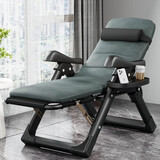 舒康优躺椅午休折叠办公室午睡椅家用阳台休闲舒适靠椅子靠背夏季午睡床 前脚8档背7档【耐用黑】豪华垫绿 无规格