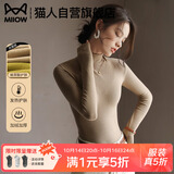 猫人半高领打底衫女2025新款加绒加厚秋冬德绒黑色内搭长袖羊毛针织衫