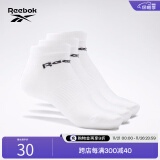 Reebok锐步官方男女同款SOCK经典运动健身训练吸汗舒适短袜3双装 GH8228_白色 L