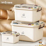 百草园塑料家用医药箱手提多功能药品收纳药箱双层中号1个装