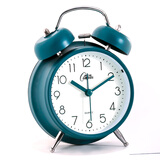 康巴丝闹钟儿童学生复古机械打铃闹钟大音量头时钟闹表 2316 绿色