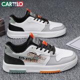 卡帝乐鳄鱼（CARTELO）男鞋秋冬季2025韩版休闲鞋子男潮牌低帮板鞋男士运动鞋靴 灰绿 42