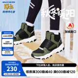 Skechers斯凯奇男女童棉鞋儿童雪地靴冬季厚实保暖中帮大童二棉鞋8701648L 男童-橄榄色-黑色-OLBK 32码