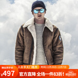 AKSERIES新复古回潮短版加厚棉服男士飞行夹克男厚外套AK男装1804255 咖啡色 XL