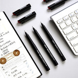 晨光（M&G）0.5mm黑色中性笔碳素纤维头签字笔会议笔水笔 MG2180 3支装