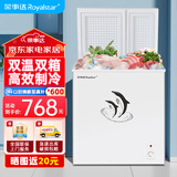 荣事达（Royalstar）冰柜家用冷藏冷冻两用双温双室 冰柜商用大容量  蝴蝶门冷藏冷冻保鲜卧式小型双箱两门冷冻柜 197升双温双箱【一级能效】