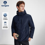 Navigare小帆船秋冬款男士厚暖羽绒服防水户外连帽外套1341602041
