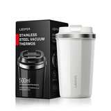 雷德夫（LEIDFOR）K1 保温杯男士便携杯子 女生男生咖啡杯礼物 象牙白500ml