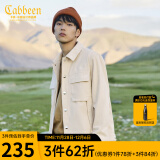 CABBEEN【尾货清仓】卡宾男装灯芯绒新款衣多穿夹克男字母刺绣休闲外套潮 杏色15 50/175/L