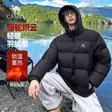 骆驼火山羽绒服男冬新款加厚连帽保暖面包服女城市轻户外 黑色 男女同款,131B M