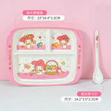 五和（WUHE）儿童餐盘分格仿陶瓷奥特曼宝宝餐盘儿童餐具密胺防烫耐摔餐盘 美乐蒂餐盘赠勺子