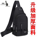 袋鼠2024新款大容量防水耐磨男士单肩包运动多用功能背包胸包潮流男包 功双层黑色jd