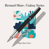 萧伯纳（Bernard Shaw）宝珠笔高端轻奢【星耀】单支礼盒装金属笔高档商务办公签字笔签名笔教师生日送礼七夕情人节礼物 【百搭首选】曜夜黑银宝珠笔｜自用商务 【支持定制/团购】可刻字代写贺卡
