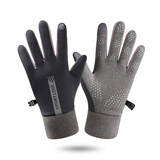 罗维利特男士手套冬季骑行女保暖防风加绒加厚韩版情侣手套男冬骑车摩托车 男士灰色 均码