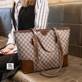 VQGT新款时尚手提包印花七夕休闲百搭情人节妈妈托特包女士通勤单肩包 棕色（可代写贺卡）