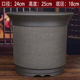 oeny紫砂花盆透气防烂根特大号口径种树种菜高颜值大花盆陶瓷花盆批发 透气高直筒小号 紫砂