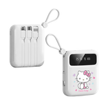 Hello Kitty三丽鸥充电宝10000毫安自带四线大容量移动电源可上飞机便携户外快充企业定制送礼品所有手机通用 慢充【白色凯蒂猫】