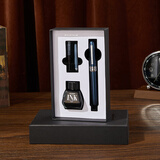 白金（PLATINUM）钢笔钢笔小学生入门练字笔PGB-1000升级墨水礼盒生日礼物吸墨器墨胆囊金属笔杆 蓝色